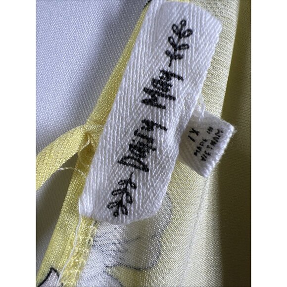 Daisy May Womens Top Size 1X Yellow Floral Babydoll. Cap Flutter Sleeve Feminine - Picture 2 of 7